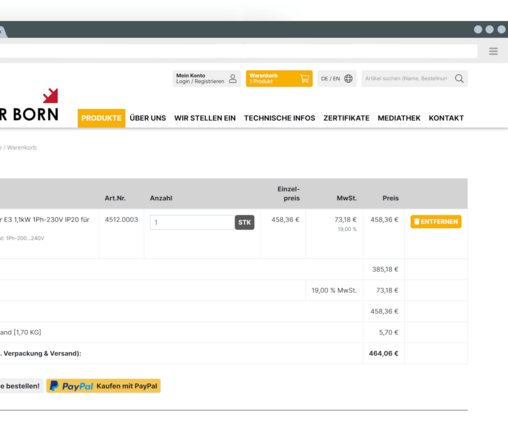 Basket view Basket view - Klinger & Born implemented by www.christophrunkel.de