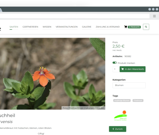Product view Product view - Mutter Erde Saaten implemented by coding.ms