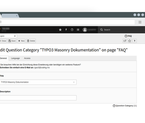 TYPO3 Questions Extension edit category TYPO3 Questions edit category