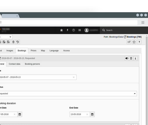 Bookings object general settings Bookings object general settings