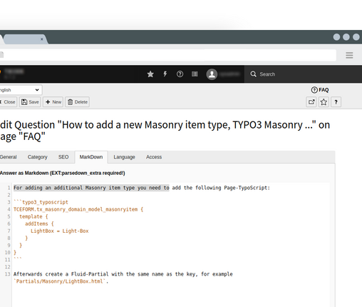 TYPO3 Questions Extension markdown TYPO3 Questions markdown