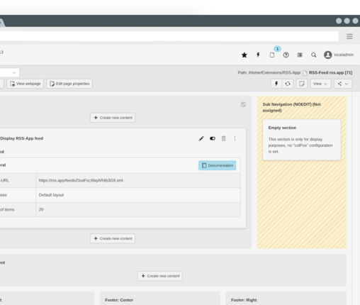 RSS-App RSS-Feed von Instagram im Backend