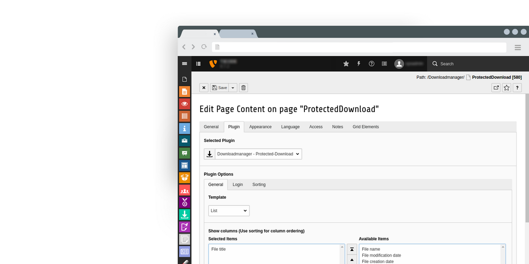 Downloadmanger plugin general settings Choose from various options