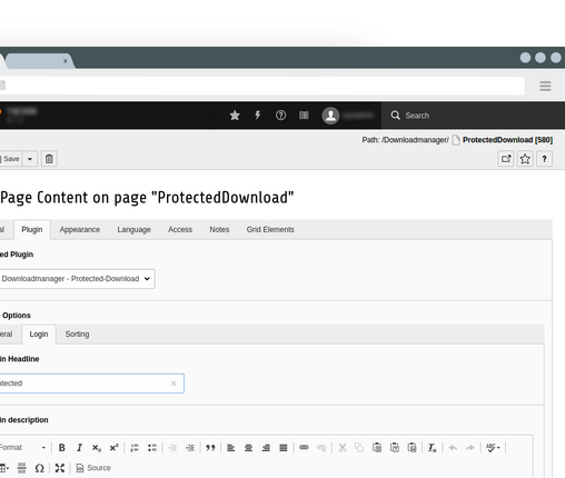 Downloadmanager plugin login settings TYPO3 Downloadmanager plugin login settings