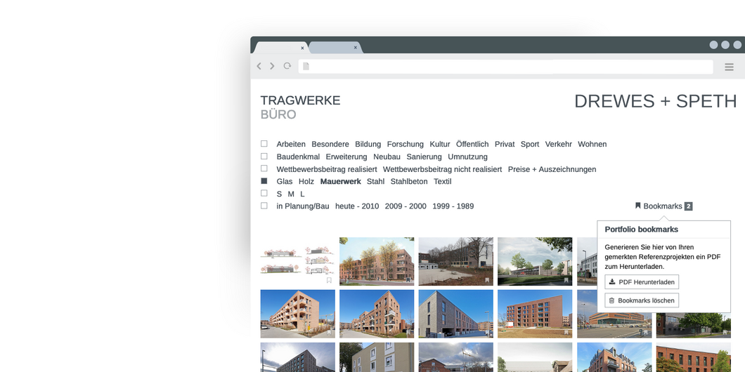 Bookmark Options TYPO3 Portfolios Extension Bookmark-options