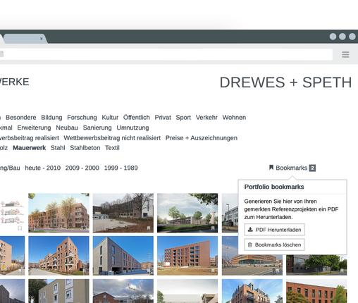 Bookmark Options TYPO3 Portfolios Extension Bookmark-options