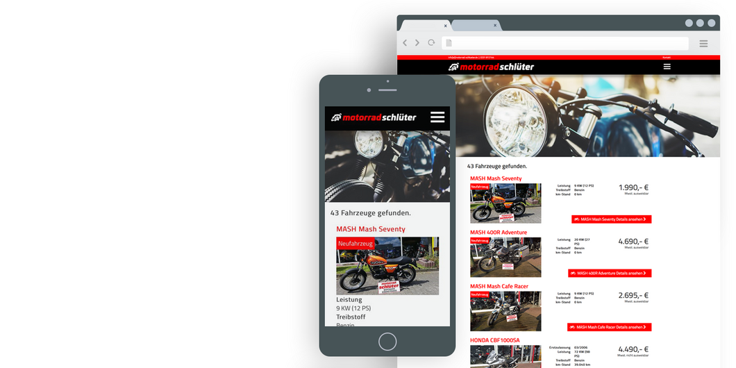 Motorrad Schlüter Übersicht der mobile.de Fahrzeugsuche