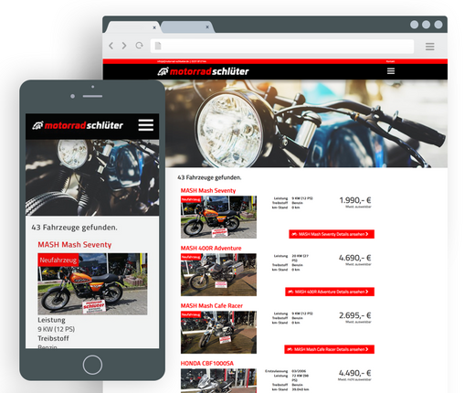 Motorrad Schlüter Übersicht der mobile.de Fahrzeugsuche