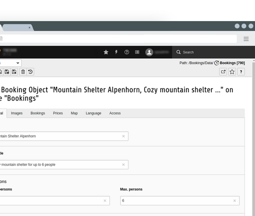 Bookings general settings Edit Bookings object