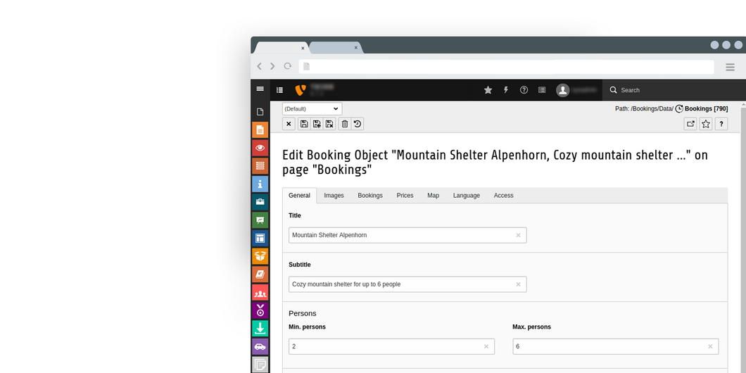 Bookings general settings Edit Bookings object