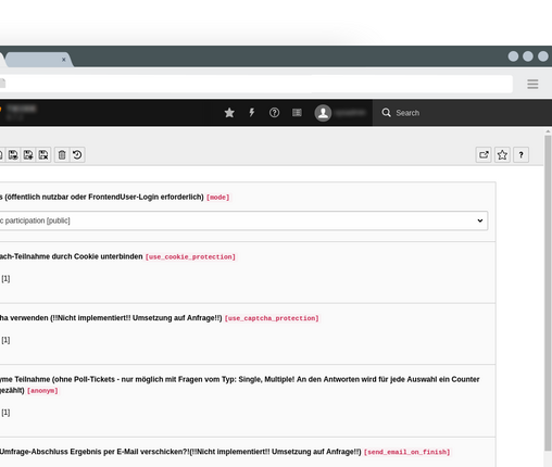 TYPO3 Poll Extension Settings TYPO3 Poll Extension Backend Settings