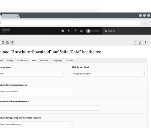 Double Optin Download mail settings Set the Double Optin Download mail settings