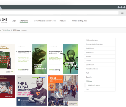 RSS-App RSS-Feed von Instagram im Frontend