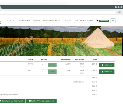 Basket view Basket view - Mutter Erde Saaten implemented by coding.ms