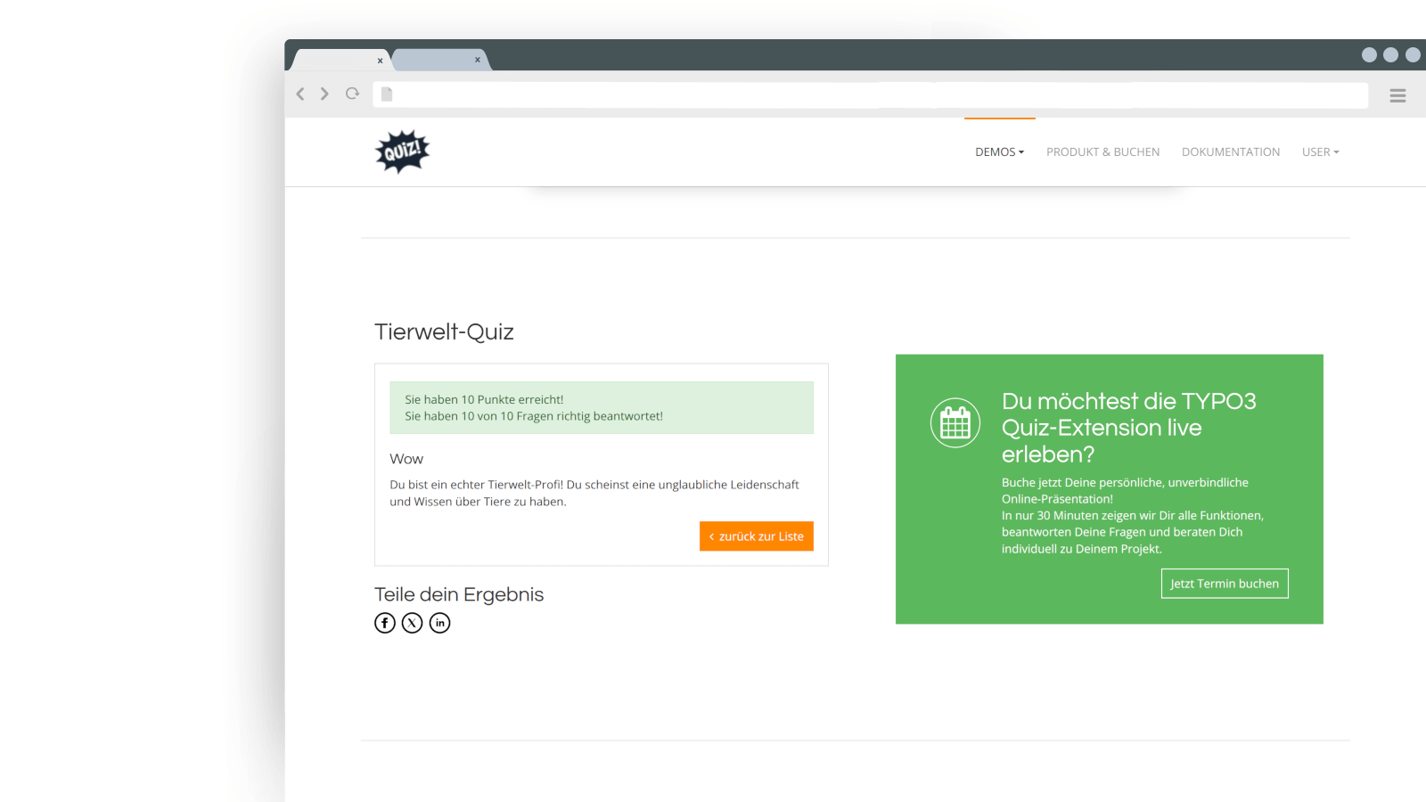 Quiz Ergebnis